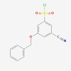 molecular formula C14H10ClNO3S B14843809 3-(Benzyloxy)-5-cyanobenzenesulfonyl chloride 