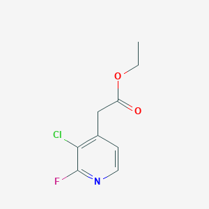 molecular formula C9H9ClFNO2 B14843812 Ethyl 3-chloro-2-fluoropyridine-4-acetate 