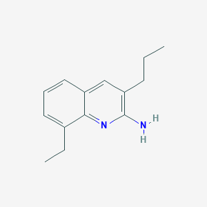 molecular formula C14H18N2 B14843844 2-Amino-8-ethyl-3-propylquinoline 