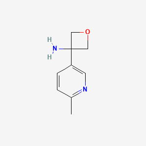 molecular formula C9H12N2O B14843878 3-(6-Methylpyridin-3-YL)oxetan-3-amine 