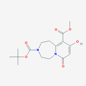 molecular formula C16H22N2O6 B1484390 3-(tert-Butyl) 10-methyl 9-hydroxy-7-oxo-1,4,5,7-tetrahydropyrido[1,2-d][1,4]diazepine-3,10(2H)-dicarboxylate CAS No. 2203015-43-2