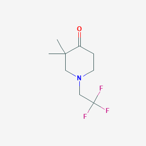 molecular formula C9H14F3NO B1484391 3,3-Dimethyl-1-(2,2,2-trifluoroethyl)-piperidin-4-one CAS No. 2166758-68-3