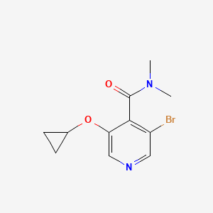 molecular formula C11H13BrN2O2 B14843911 3-Bromo-5-cyclopropoxy-N,N-dimethylisonicotinamide 