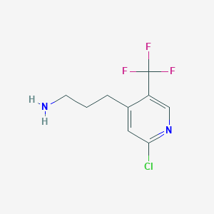 molecular formula C9H10ClF3N2 B14843927 3-(2-Chloro-5-(trifluoromethyl)pyridin-4-yl)propan-1-amine 