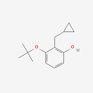 molecular formula C14H20O2 B14843945 3-Tert-butoxy-2-(cyclopropylmethyl)phenol 