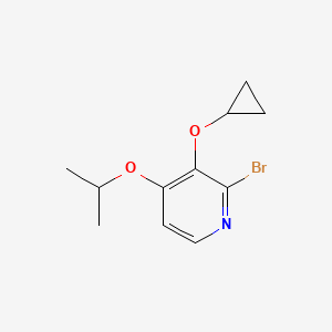 molecular formula C11H14BrNO2 B14843956 2-Bromo-3-cyclopropoxy-4-isopropoxypyridine 