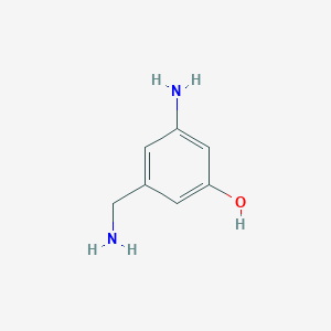 molecular formula C7H10N2O B14843982 3-Amino-5-(aminomethyl)phenol 