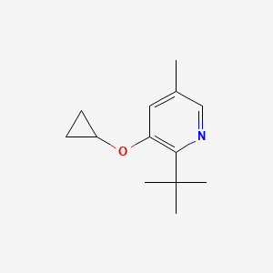 molecular formula C13H19NO B14843990 2-Tert-butyl-3-cyclopropoxy-5-methylpyridine 