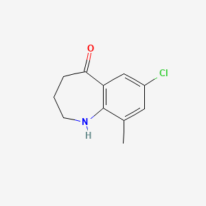 molecular formula C11H12ClNO B14844007 7-Chloro-9-methyl-1,2,3,4-tetrahydro-benzo[B]azepin-5-one 