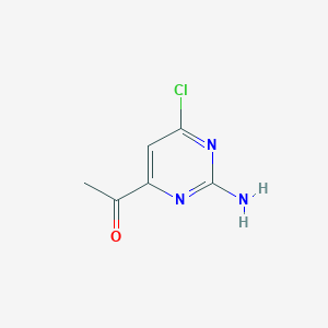 molecular formula C6H6ClN3O B14844010 1-(2-Amino-6-chloropyrimidin-4-YL)ethanone 