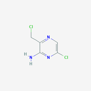 molecular formula C5H5Cl2N3 B14844022 6-Chloro-3-(chloromethyl)pyrazin-2-amine 