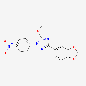 molecular formula C16H12N4O5 B1484403 3-(1,3-Benzodioxol-5-yl)-5-methoxy-1-(4-nitrophenyl)-1H-1,2,4-triazole CAS No. 2205504-25-0