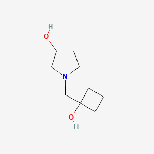 molecular formula C9H17NO2 B1484404 1-[(1-Hydroxycyclobutyl)methyl]pyrrolidin-3-ol CAS No. 1855672-02-4