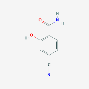 molecular formula C8H6N2O2 B14844059 4-Cyano-2-hydroxybenzamide 