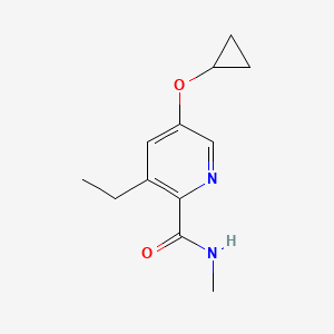 molecular formula C12H16N2O2 B14844073 5-Cyclopropoxy-3-ethyl-N-methylpicolinamide 