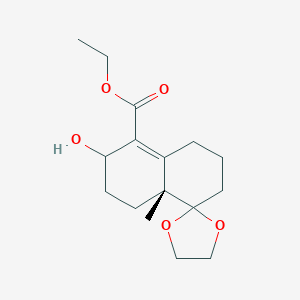 molecular formula C16H24O5 B14844093 Ethyl (8aR)-6-hydroxy-8a-methyl-3,4,6,7,8,8a-hexahydro-2H-spiro[naphthalene-1,2'-[1,3]dioxolane]-5-carboxylate 