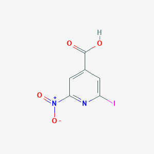 molecular formula C6H3IN2O4 B14844109 2-Iodo-6-nitroisonicotinic acid 