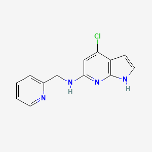 molecular formula C13H11ClN4 B1484411 4-Chloro-N-(2-pyridinylmethyl)-1H-pyrrolo[2,3-b]pyridin-6-amine CAS No. 2204587-62-0