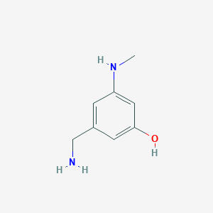 molecular formula C8H12N2O B14844131 3-(Aminomethyl)-5-(methylamino)phenol 