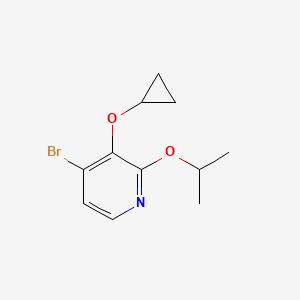 molecular formula C11H14BrNO2 B14844172 4-Bromo-3-cyclopropoxy-2-isopropoxypyridine 