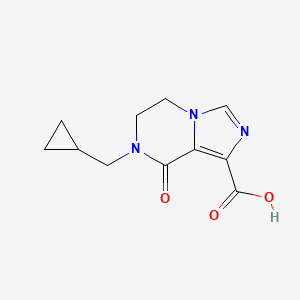 molecular formula C11H13N3O3 B1484422 7-(Cyclopropylmethyl)-8-oxo-5,6,7,8-tetrahydroimidazo[1,5-a]pyrazine-1-carboxylic acid CAS No. 2203842-82-2
