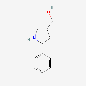 molecular formula C11H15NO B14844223 (5-Phenylpyrrolidin-3-YL)methanol 