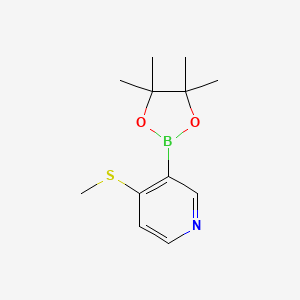 molecular formula C12H18BNO2S B14844246 4-(Methylthio)-3-(4,4,5,5-tetramethyl-1,3,2-dioxaborolan-2-YL)pyridine 