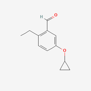 molecular formula C12H14O2 B14844253 5-Cyclopropoxy-2-ethylbenzaldehyde 