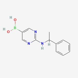 molecular formula C12H14BN3O2 B14844274 (2-[(1-Phenylethyl)amino]pyrimidin-5-YL)boronic acid 