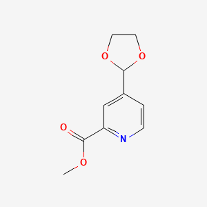 molecular formula C10H11NO4 B14844294 Methyl 4-(1,3-dioxolan-2-YL)pyridine-2-carboxylate 