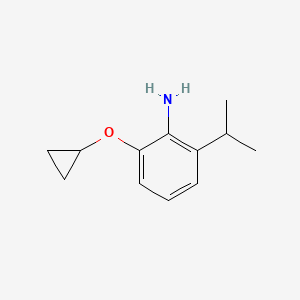 molecular formula C12H17NO B14844366 2-Cyclopropoxy-6-isopropylaniline 