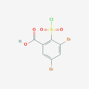 molecular formula C7H3Br2ClO4S B1484438 3,5-Dibromo-2-(chlorosulfonyl)benzoic acid CAS No. 2169281-59-6