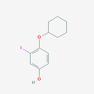 molecular formula C12H15IO2 B14844385 4-(Cyclohexyloxy)-3-iodophenol 