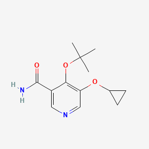 molecular formula C13H18N2O3 B14844405 4-Tert-butoxy-5-cyclopropoxynicotinamide 