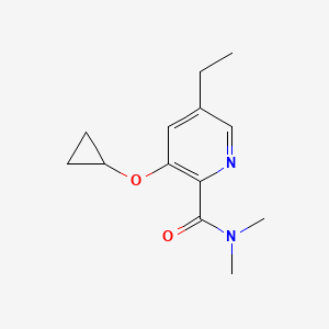 molecular formula C13H18N2O2 B14844419 3-Cyclopropoxy-5-ethyl-N,N-dimethylpicolinamide 