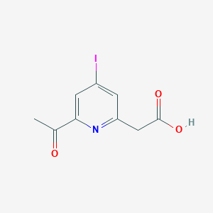 molecular formula C9H8INO3 B14844429 (6-Acetyl-4-iodopyridin-2-YL)acetic acid 