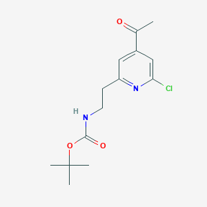 molecular formula C14H19ClN2O3 B14844444 Tert-butyl 2-(4-acetyl-6-chloropyridin-2-YL)ethylcarbamate 