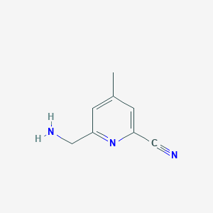 molecular formula C8H9N3 B14844456 6-(Aminomethyl)-4-methylpyridine-2-carbonitrile 