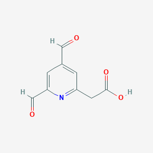 molecular formula C9H7NO4 B14844503 (4,6-Diformylpyridin-2-YL)acetic acid 