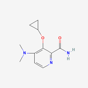 molecular formula C11H15N3O2 B14844551 3-Cyclopropoxy-4-(dimethylamino)picolinamide 