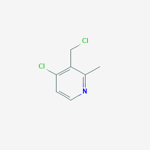 molecular formula C7H7Cl2N B14844565 4-Chloro-3-(chloromethyl)-2-methylpyridine 