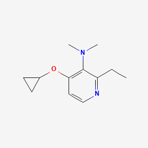 molecular formula C12H18N2O B14844625 4-Cyclopropoxy-2-ethyl-N,N-dimethylpyridin-3-amine 