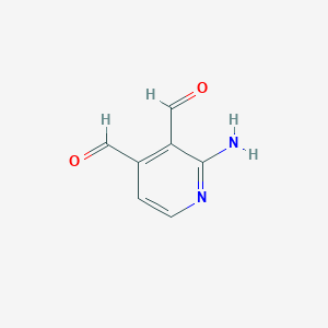 molecular formula C7H6N2O2 B14844648 2-Aminopyridine-3,4-dicarbaldehyde 