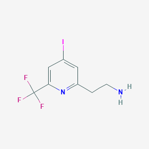 molecular formula C8H8F3IN2 B14844709 2-[4-Iodo-6-(trifluoromethyl)pyridin-2-YL]ethanamine 