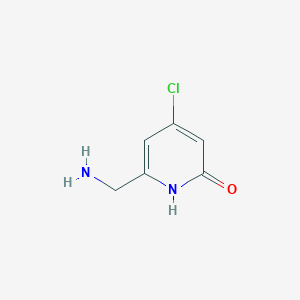 molecular formula C6H7ClN2O B14844720 6-(Aminomethyl)-4-chloropyridin-2-OL 