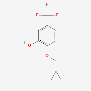 molecular formula C11H11F3O2 B14844723 2-(Cyclopropylmethoxy)-5-(trifluoromethyl)phenol 