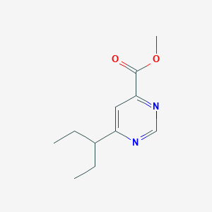 molecular formula C11H16N2O2 B1484475 Methyl 6-(pentan-3-yl)pyrimidine-4-carboxylate CAS No. 2098076-14-1