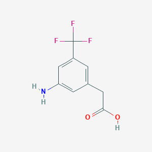 molecular formula C9H8F3NO2 B14844766 [3-Amino-5-(trifluoromethyl)phenyl]acetic acid 