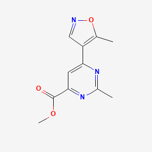 Methyl 2-methyl-6-(5-methyl-1,2-oxazol-4-yl)pyrimidine-4-carboxylate