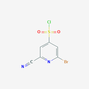 molecular formula C6H2BrClN2O2S B14844776 2-Bromo-6-cyanopyridine-4-sulfonyl chloride 